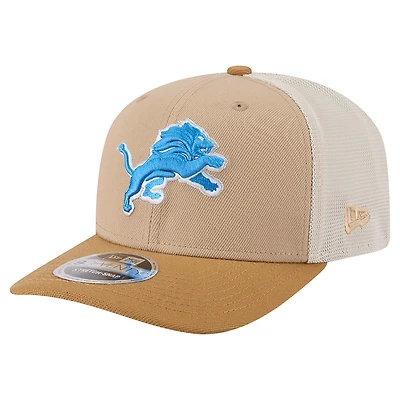Men's New Era Light Beige Detroit Lions  Two-Tone Trucker 9SEVENTY Adjustable Hat