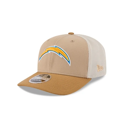 Men's New Era Light Beige Los Angeles Chargers  Two-Tone Trucker 9SEVENTY Adjustable Hat