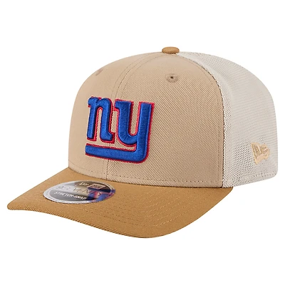 Men's New Era Light Beige New York Giants  Two-Tone Trucker 9SEVENTY Adjustable Hat