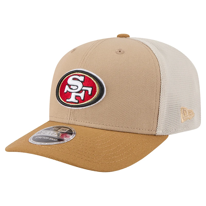 Men's New Era Light Beige San Francisco 49ers  Two-Tone Trucker 9SEVENTY Adjustable Hat