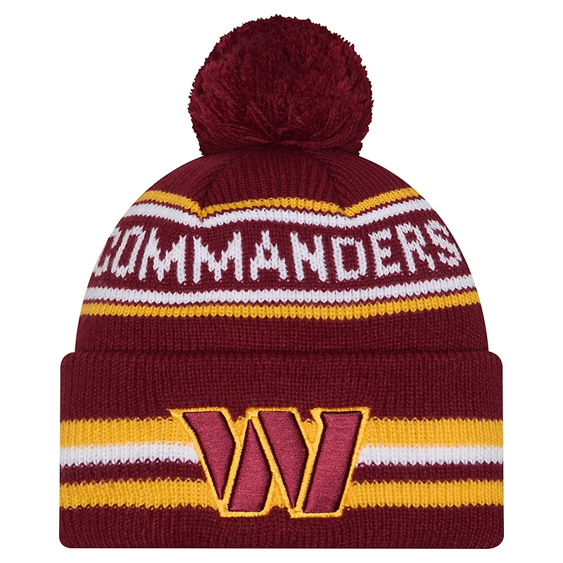 Men's New Era Burgundy Washington Commanders Classic Cuffed Knit Hat with Pom