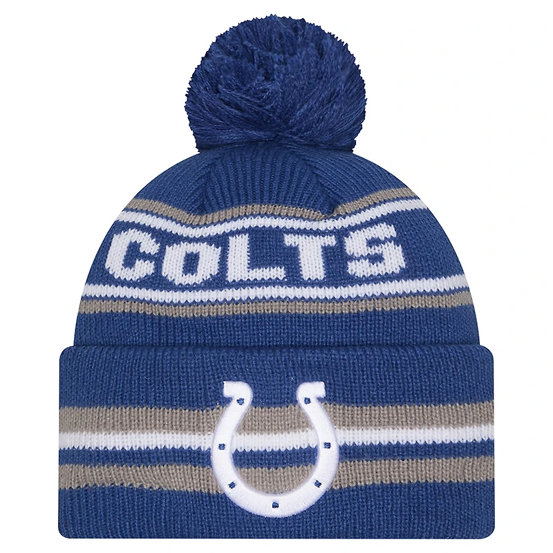 Men's New Era Royal Indianapolis Colts Classic Cuffed Knit Hat with Pom