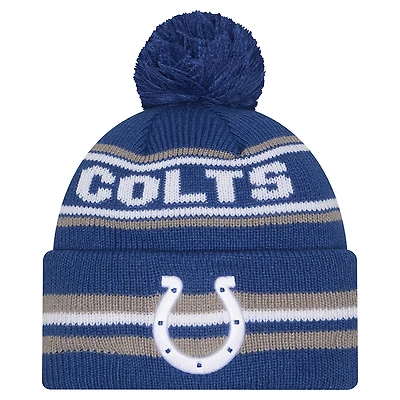 Men's New Era Royal Indianapolis Colts Classic Cuffed Knit Hat with Pom
