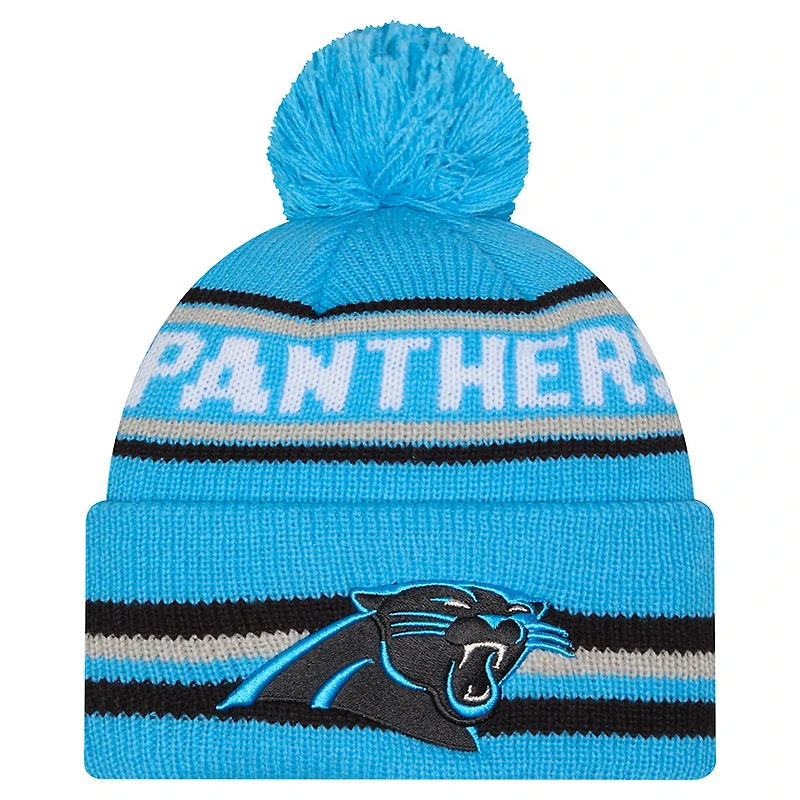 Men's New Era Blue Carolina Panthers Classic Cuffed Knit Hat with Pom