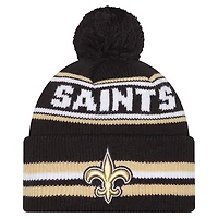 Men's New Era Black New Orleans Saints Classic Cuffed Knit Hat with Pom