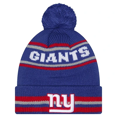 Men's New Era Royal New York Giants Classic Cuffed Knit Hat with Pom