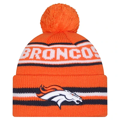 Men's New Era Orange Denver Broncos Classic Cuffed Knit Hat with Pom