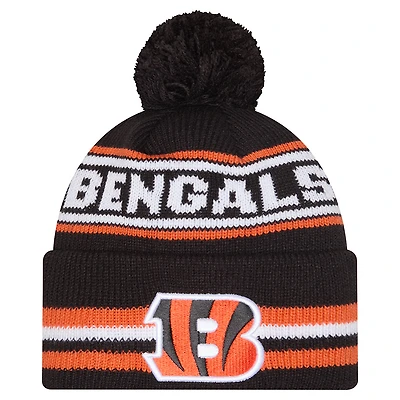 Men's New Era Black Cincinnati Bengals Classic Cuffed Knit Hat with Pom