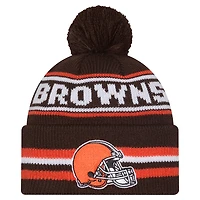 Men's New Era Brown Cleveland Browns Classic Cuffed Knit Hat with Pom