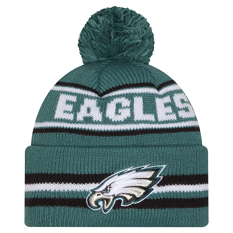 Men's New Era Midnight Green Philadelphia Eagles Classic Cuffed Knit Hat with Pom