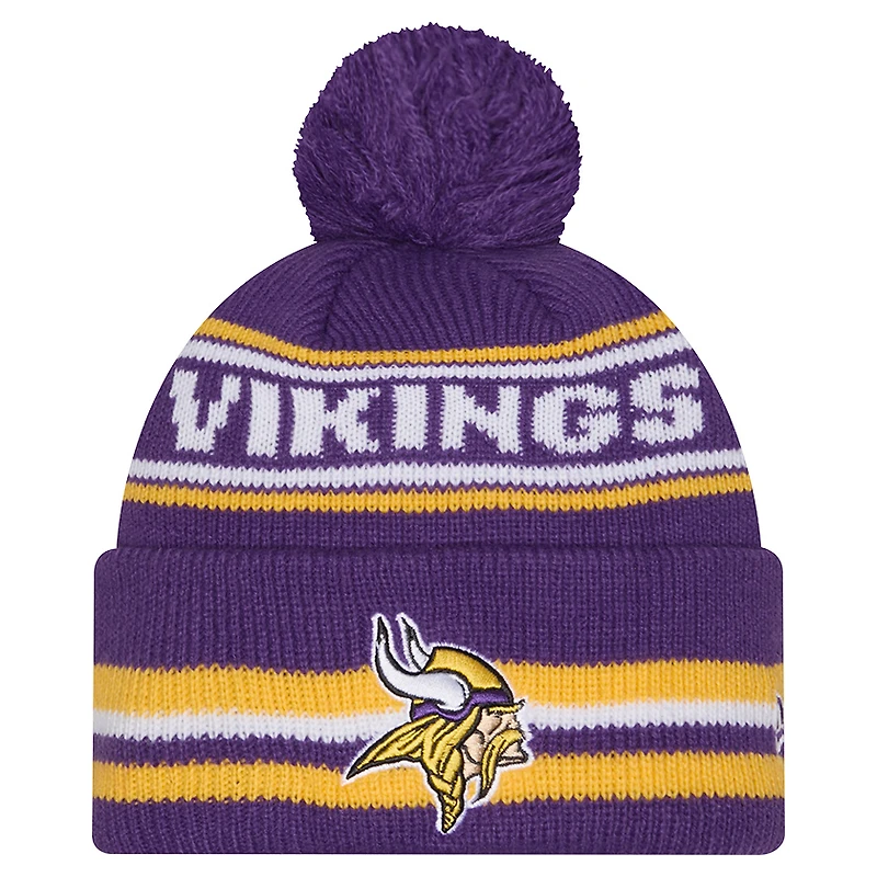 Men's New Era Purple Minnesota Vikings Classic Cuffed Knit Hat with Pom