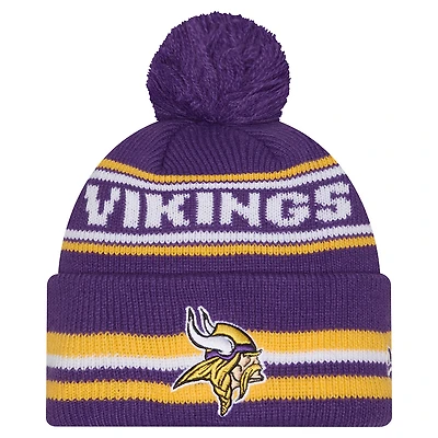 Men's New Era Purple Minnesota Vikings Classic Cuffed Knit Hat with Pom