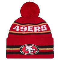 Men's New Era Scarlet San Francisco 49ers Classic Cuffed Knit Hat with Pom