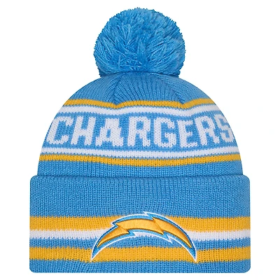 Men's New Era Powder Blue Los Angeles Chargers Classic Cuffed Knit Hat with Pom
