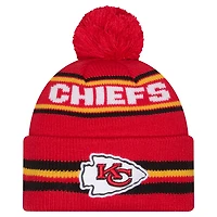 Men's New Era Red Kansas City Chiefs Classic Cuffed Knit Hat with Pom