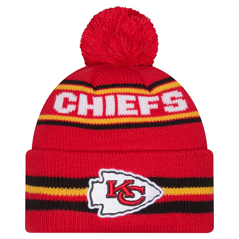 Men's New Era Red Kansas City Chiefs Classic Cuffed Knit Hat with Pom