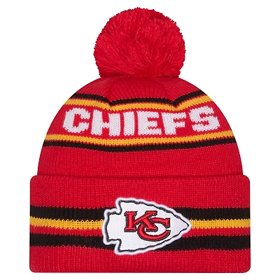 Men's New Era Red Kansas City Chiefs Classic Cuffed Knit Hat with Pom