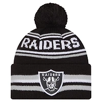 Men's New Era Black Las Vegas Raiders Classic Cuffed Knit Hat with Pom