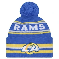 Men's New Era Royal Los Angeles Rams Classic Cuffed Knit Hat with Pom
