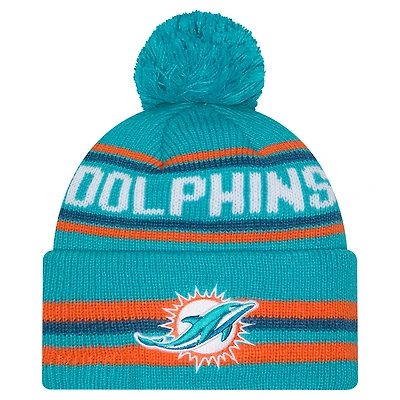 Men's New Era Aqua Miami Dolphins Classic Cuffed Knit Hat with Pom