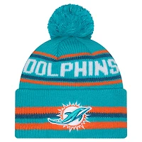 Men's New Era Aqua Miami Dolphins Classic Cuffed Knit Hat with Pom