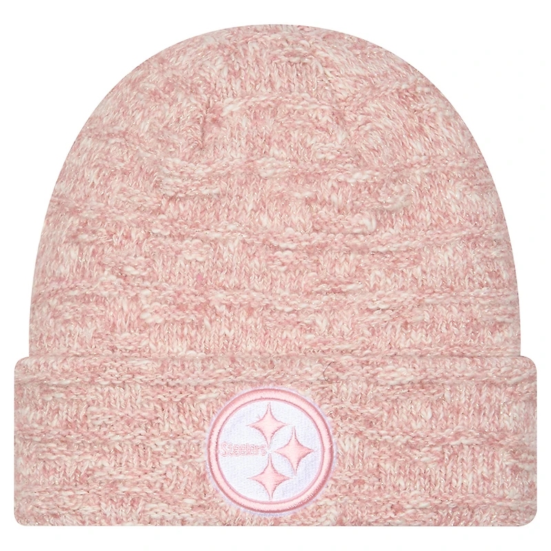 Women's New Era Pink Pittsburgh Steelers Metallic Cuffed Knit Hat