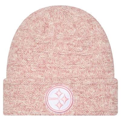 Women's New Era Pink Pittsburgh Steelers Metallic Cuffed Knit Hat