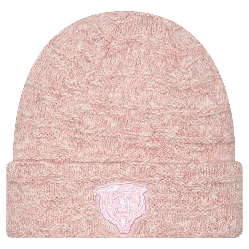 Women's New Era Pink Chicago Bears Metallic Cuffed Knit Hat