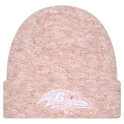 Women's New Era Pink Baltimore Ravens Metallic Cuffed Knit Hat