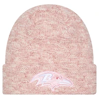 Women's New Era Pink Baltimore Ravens Metallic Cuffed Knit Hat