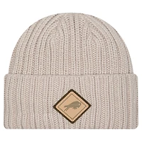 Men's New Era Light Beige Buffalo Bills Logo Applique Cuffed Knit Hat