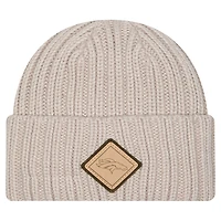Men's New Era Light Beige Denver Broncos Logo Applique Cuffed Knit Hat