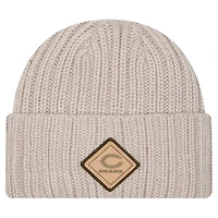 Men's New Era Light Beige Chicago Bears Logo Applique Cuffed Knit Hat