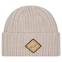 Men's New Era Light Beige Philadelphia Eagles Logo Applique Cuffed Knit Hat