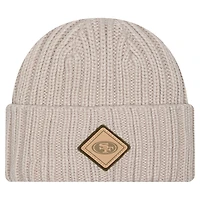 Men's New Era Light Beige San Francisco 49ers Logo Applique Cuffed Knit Hat