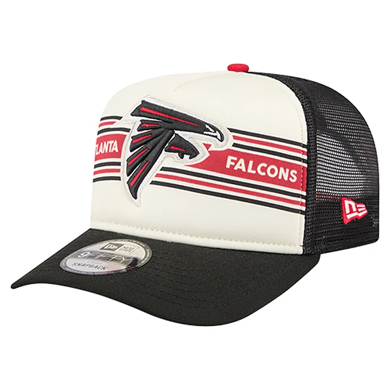 Men's New Era  Cream/Black Atlanta Falcons Banner A-Frame 9FIFTY Trucker Snapback Hat