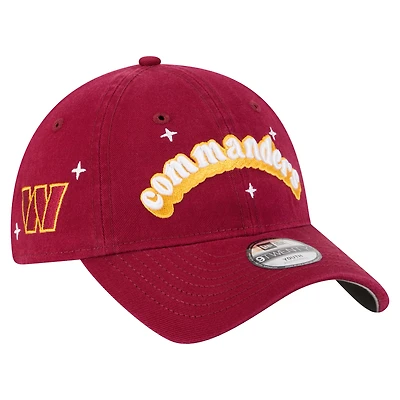 Girls Youth New Era  Burgundy Washington Commanders Cheer 9TWENTY Adjustable Hat