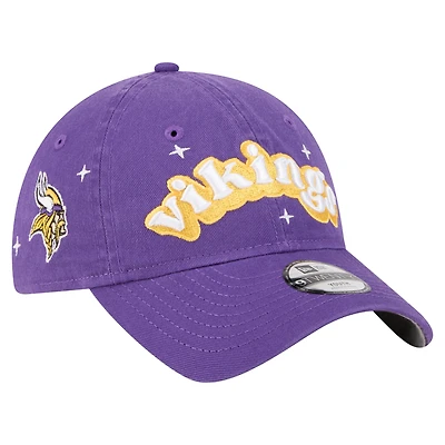Girls Youth New Era  Purple Minnesota Vikings Cheer 9TWENTY Adjustable Hat
