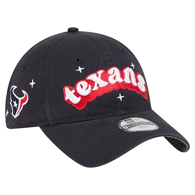 Girls Youth New Era  Navy Houston Texans Cheer 9TWENTY Adjustable Hat