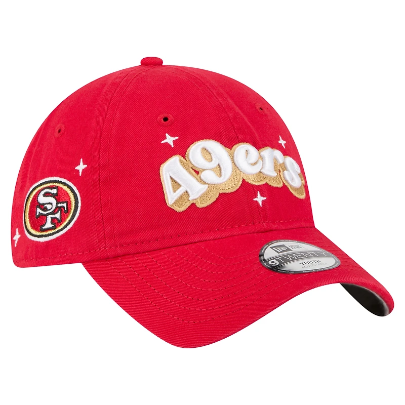 Girls Youth New Era Scarlet San Francisco 49ers Cheer 9TWENTY Adjustable Hat