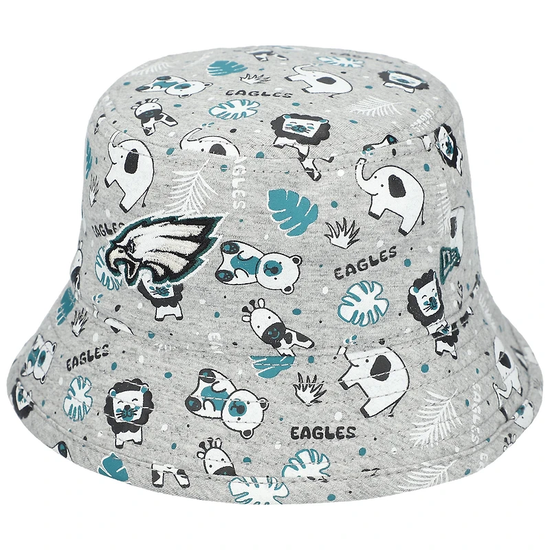Infant New Era  Gray Philadelphia Eagles Animal Bucket Hat