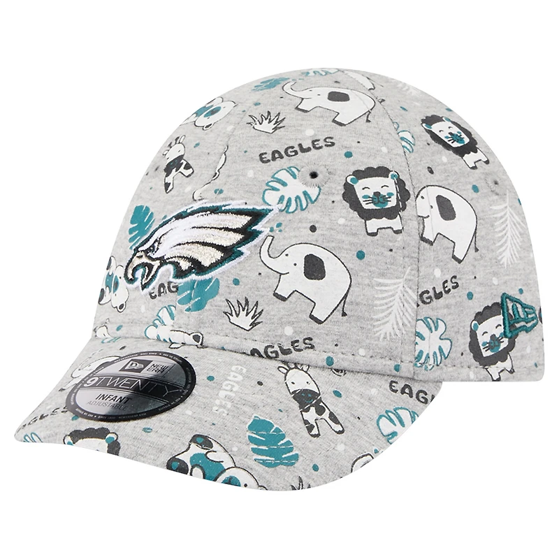 Infant New Era  Gray Philadelphia Eagles Animal 9TWENTY Adjustable Hat