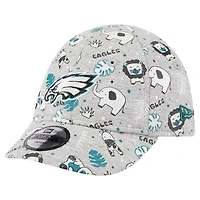 Infant New Era  Gray Philadelphia Eagles Animal 9TWENTY Adjustable Hat