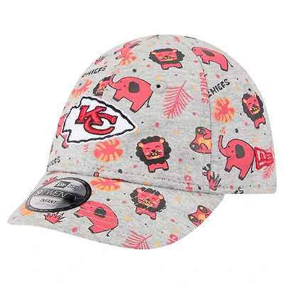 Infant New Era  Gray Kansas City Chiefs Animal 9TWENTY Adjustable Hat