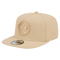 Men's New Era Light Beige Pittsburgh Steelers Color Pack A-Frame 9FIFTY Snapback Hat