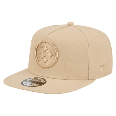 Men's New Era Light Beige Pittsburgh Steelers Color Pack A-Frame 9FIFTY Snapback Hat