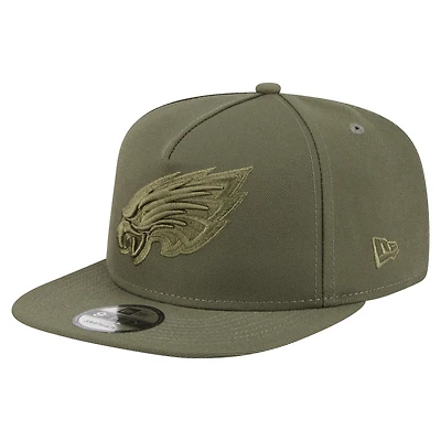 Men's New Era  Olive Philadelphia Eagles Color Pack A-Frame 9FIFTY Snapback Hat