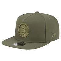 Men's New Era  Olive Pittsburgh Steelers Color Pack A-Frame 9FIFTY Snapback Hat