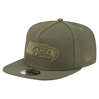 Men's New Era  Olive Seattle Seahawks Color Pack A-Frame 9FIFTY Snapback Hat