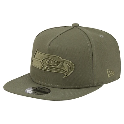 Men's New Era  Olive Seattle Seahawks Color Pack A-Frame 9FIFTY Snapback Hat